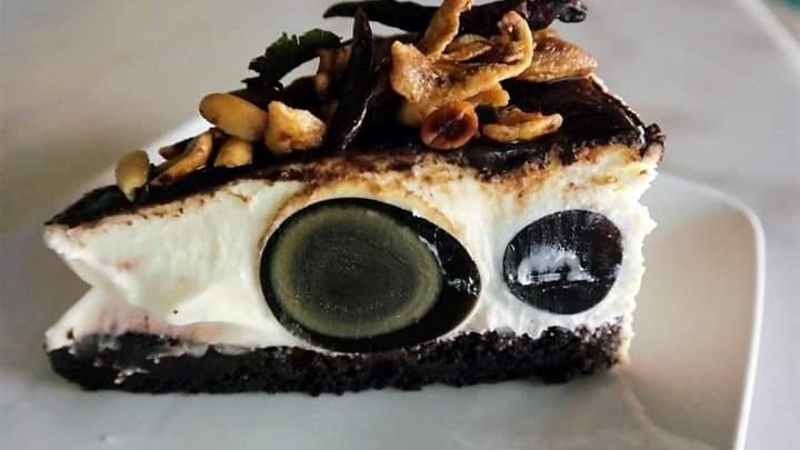 Photo of Century Egg Cheesecake Topped With Ikan Bilis Serve In Penang’s Dessert Café