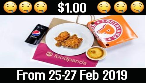 Photo of A $1 dollar POPEYES promotion on Food Panda from 25-27 Feb 2019