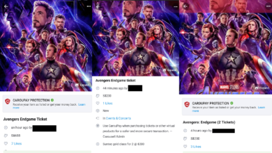 Photo of It is the endgame, Avengers tickets selling at SGD $700 on Carousell.